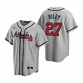 Braves 27 Austin Riley Gray Nike Cool Base Jersey Dzhi,baseball caps,new era cap wholesale,wholesale hats